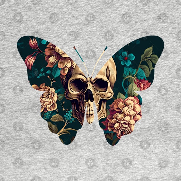 Floral Skull Butterfly by KayBee Gift Shop